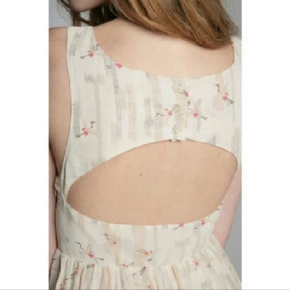 Silence + Noise Sweetheart crane flowy cream color dress size S - Picture 3 of 8